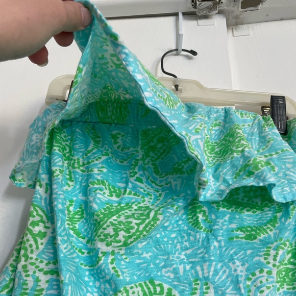 Lilly Pulitzer Blue and Green Strapless Top - Picture 3 of 7